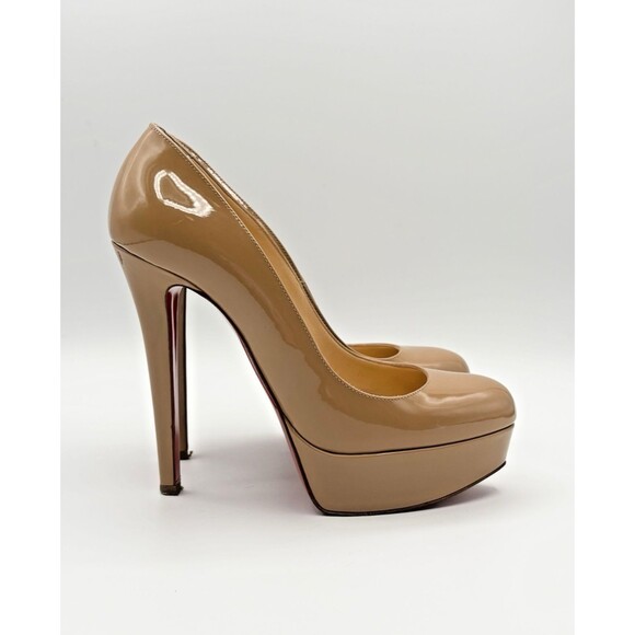 Christian Louboutin Patent Leather Platform Pumps Bianca...